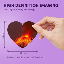 1 x Heart MDF Magnets - Volcano Lava Mountain Geology 8097