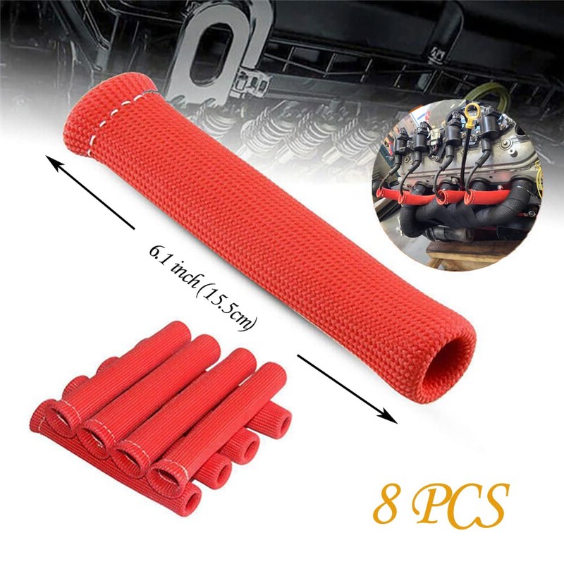8 PCS Spark Plug Wire Boots Protector 2500° Spark Plug