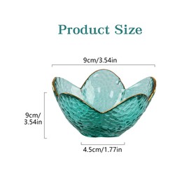 Dmnnlp Small Glass Trinket Dish, Jewellery Dish Trinket Tray, Jewelry Plate for Rings Earrings Necklace and other Small Accessorie, Gift for Wife Mom Daughter-Green