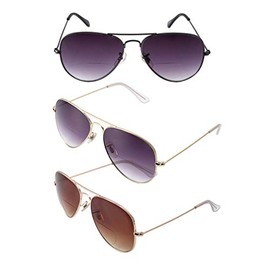 PLOPLO 3 Pack Bifocal Sunglasses With Readers Gradient Lens UV400 Reading Glasses (3 Color, +3.0)