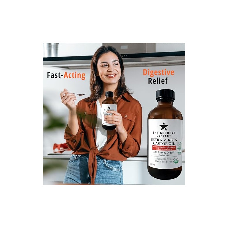 Extra Virgin Castor Oil - USDA Organic & Cold Pressed