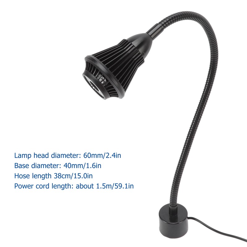 7W LED Machine Work Lamp with Magnetic Base Aluminum Gooseneck
