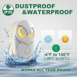 Wireless Doorbell,HTZSAFE Doorbell,1 Receiver + 1 Transmitter - White