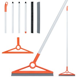 MAVRIZ Air Broom with Removable Rubber Strip and Broom Bristle, Squeegee Broom for Indoor Cleaning, Multifunctional Floor Squeegee for Dust, Hair, Liquids