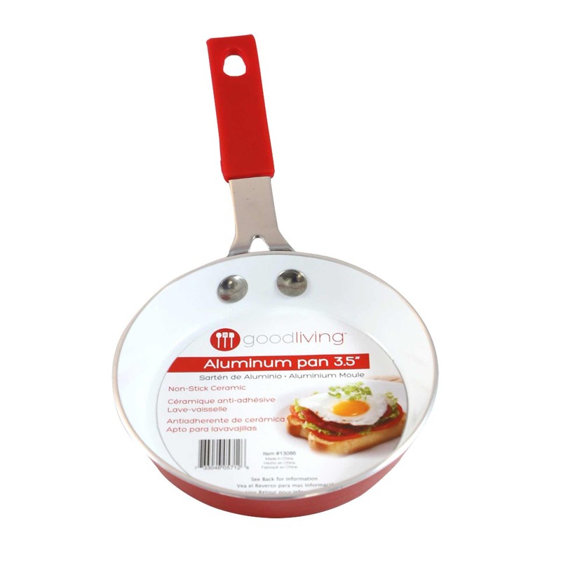 Good Living 3.5" Fast-Heating Aluminum Single-Egg Pan, Colors Vary, 1-Pack,