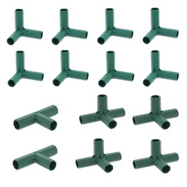 Set of 14pcs Greenhouse Frame Connectors 16MM PVC Fitting 3 Types Heavy Duty Garden Frame Building Canes Connector (for 11mm Rods)