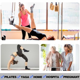 ELUTONG Grip Socks Pilates for Women Yoga Socks Ballet Barre Bikram Dance Non Slip Socks 4-10 Pairs Sticky Crew Socks