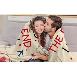 Anniversary Wedding for Couple, Gifts for Her or Him, Romantic I Love You Gifts Flannel Throw Blankets, Wedding Gifts for Couple Wife Husband, philatelic Blanket 60"" x50