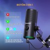 MAONO Micrófono USB para juegos para PC, micrófono condensador programable