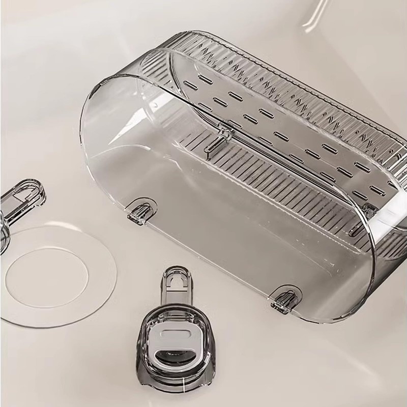 2026 New No-Drill Bathroom Suction Storage Box, Large Capacity Strong