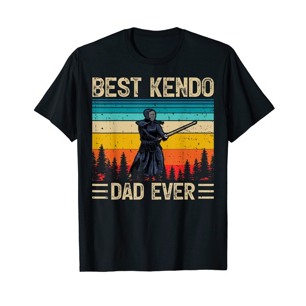 Mens Funny Vintage Retro Best Kendo Dad Ever Father's Day