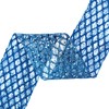 VATIN 4" Blue Christmas Ribbon, Blue Glitter Mesh Diamond Web