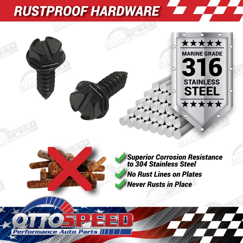 OttoSpeed License Plate Screws and Caps Kit - Anti Theft