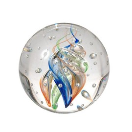 Pfronten Small Sulphides, Colourful Spiral with Bubbles, Dream Balls, Glass Ball, Paperweight, Desir Boule