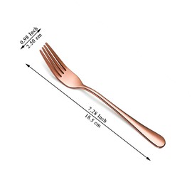 Berglander Rose Gold Table Forks of 12 Pieces 18 cm, Dinner Forks Stainless Steel Modern Dinner Fork Set, Forks and Spoons Cutlery, Ideal for Home, Restaurant, Hotel, Dishwasher Safe