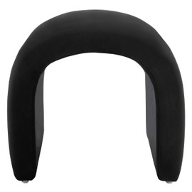 Safavieh Home Collection Kibo Modern Waterfall Black Velvet Ottoman (Fully Assembled)