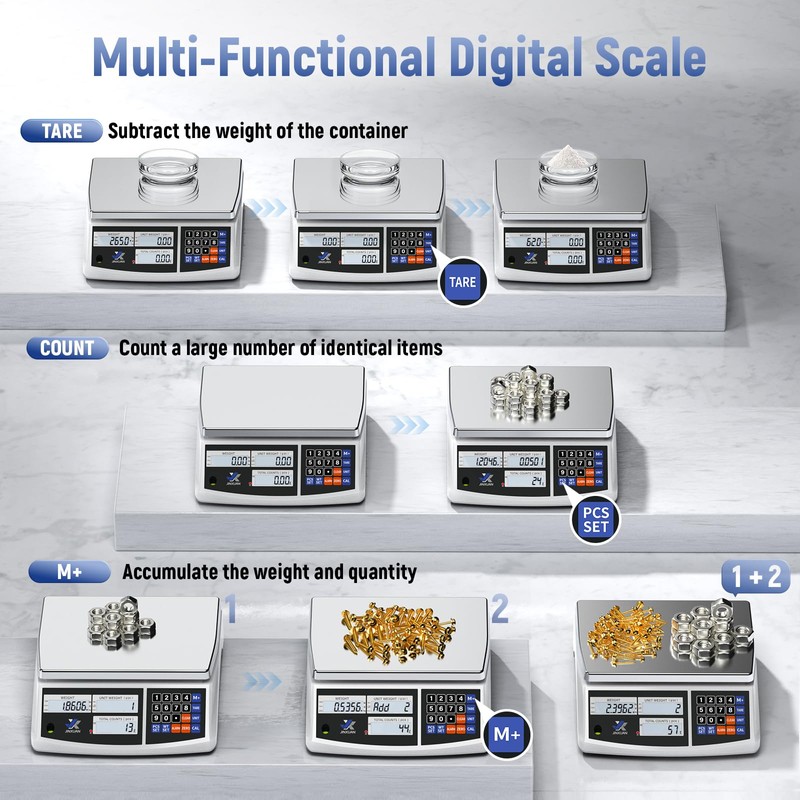 Industrial Counting Scale 66lb/30kg x 0.5g Digital Inventory Scale for