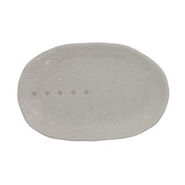 Tableware sn-006-02 Japanese Tableware, Polka Dot, Oval Plate (Dotted Monotone Series), White