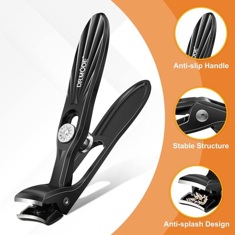 Nail Clippers for Thick Nails Seniors, DRMODE Angled Head Ergonomic