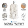 Pack of 2 Industrial Mop Heads Replacement, PY.10 Pure Yarn
