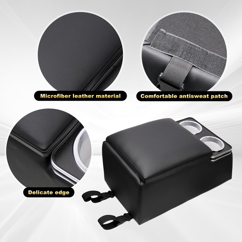 Frtcaty Center Console Organizer with Cup Holder & Padded Top