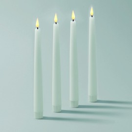 LampLust Flameless Taper Candles with Remote, 9 Inch, 4 Pack Pastel Blue Candlesticks, LED Candles Flickering Flameless Candles for Baby Shower Gender Reveal Decorations, Spring Home & Wedding Décor