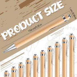 Tenare 40 Pcs Bamboo Ballpoint Pens Retractable Ballpoint Pens 1.0 mm Black Ink Ballpoint Pens Smooth Writing Pens for Office School Gifts Birthday Graduation Gifts