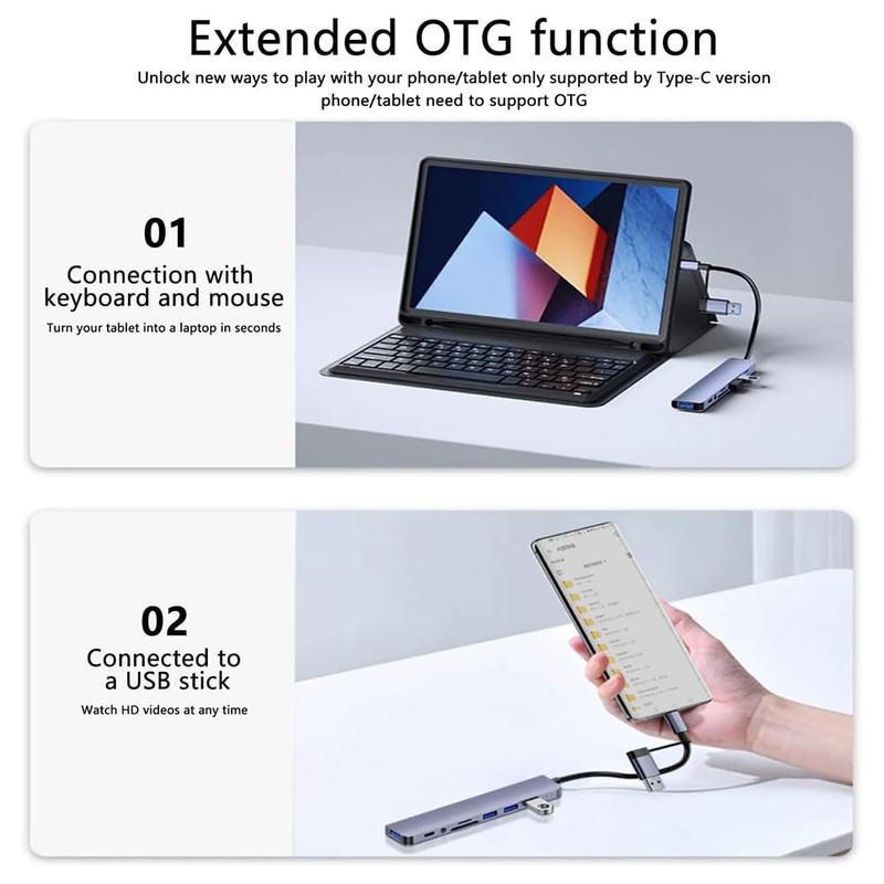 Frafuo USB C HUB-USB C Adapter 8 in 1 USB