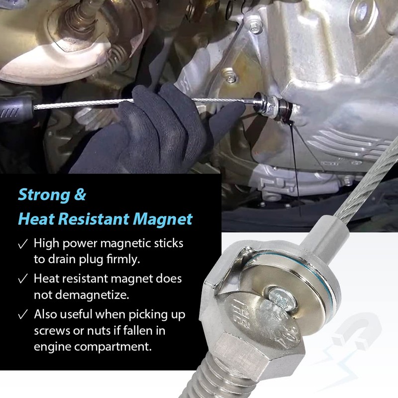 FIRSTINFO F3951 Sump Magnet Drain Plug Remover- 285mm total long
