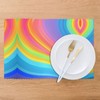 WHJYMX Rainbow Striped Printing Placemats Plate mat 12x18in 6 Pieces