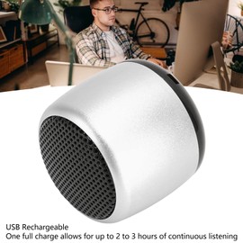 Mini Bluetooth Speaker, Portable Speakers with HD Sound Heavy Subwoofer, USB Rechargeable Small Tiny Speaker for Outdoor Indoor (Silver)