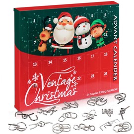 OBEST Wire Puzzle Advent Calendar 2024,24 Days of Surprise Countdown Calendar for Christmas, Educational Toy, Gift for Children and Adults