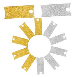 Mikinona 12pcs Acrylic Nameplate for Tumbler Blanks DIY Glitter Name Tags for Drinkware Bottle Cap Name Plates Unfinished Acrylic Decor Gold Silver