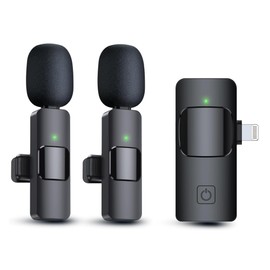 Black Swan Distributors - Wireless Lavalier Microphones (2) - with Smart Noise Cancellation & 7-Hour Battery Life - Includes Receiver & Charging Cord