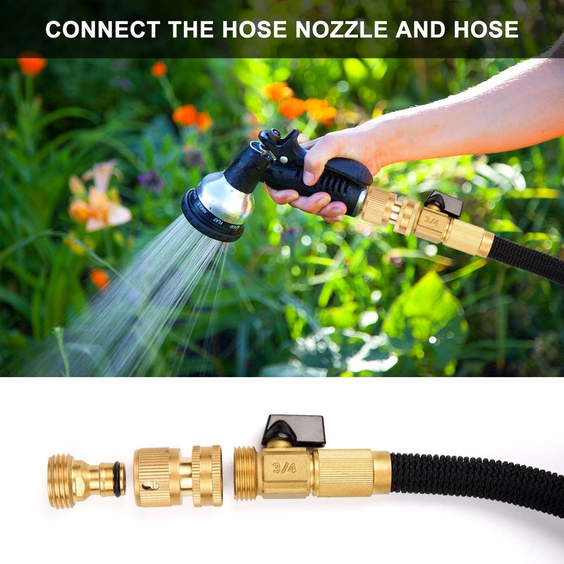 Kesfitt Garden Hose Quick Connect 3/4 Inch GHT Solid Brass