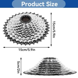 equlup Freewheel, 10 Speed 11-36T Spin Flywheel Bicycle Rear Hub Freewheel Steel Cassette Freewheel Bicycle Adapter Equipment Parts for Mountain Bike