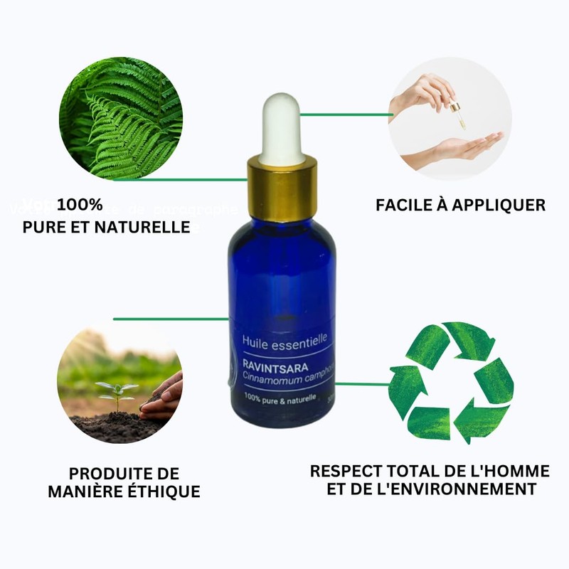 Ravintsara Essential Oil 30ml (Chemotype Cinnamomum Camphora) 100% Pure and