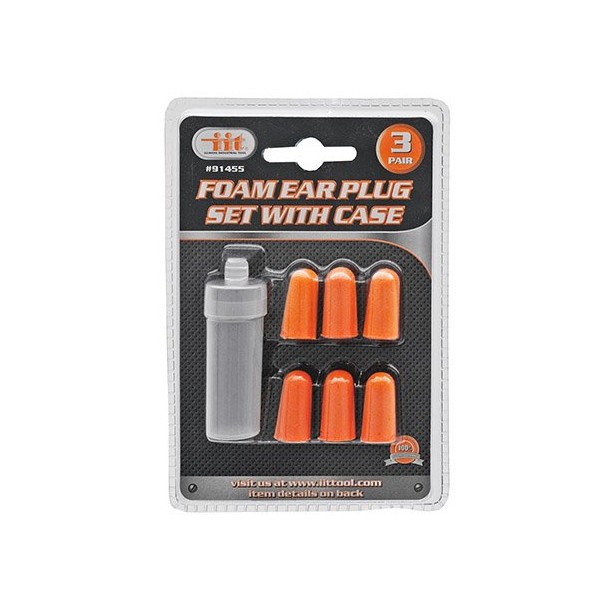 3-Pair Foam Ear Plug Set with Case