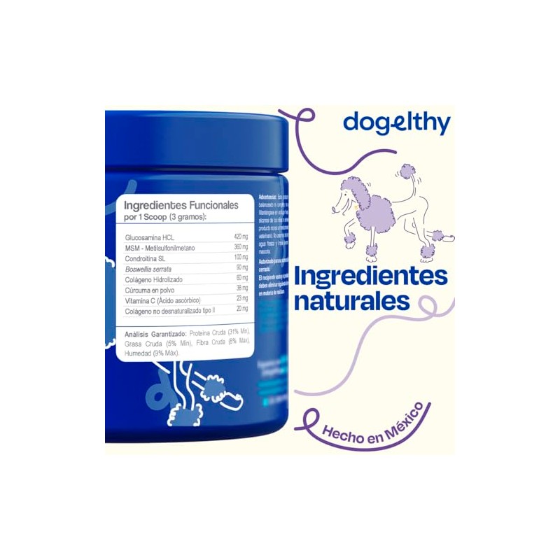 Dogelthy Mobility Suplemento Condroprotector en Polvo para Perro