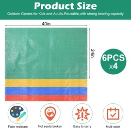 24 Pack Potato Sack Race Bags, Large Size 23.6x39.3 Inch Outdoor Game Bags for Family, Adults, Carnival, Events, Parties, 4 Colors