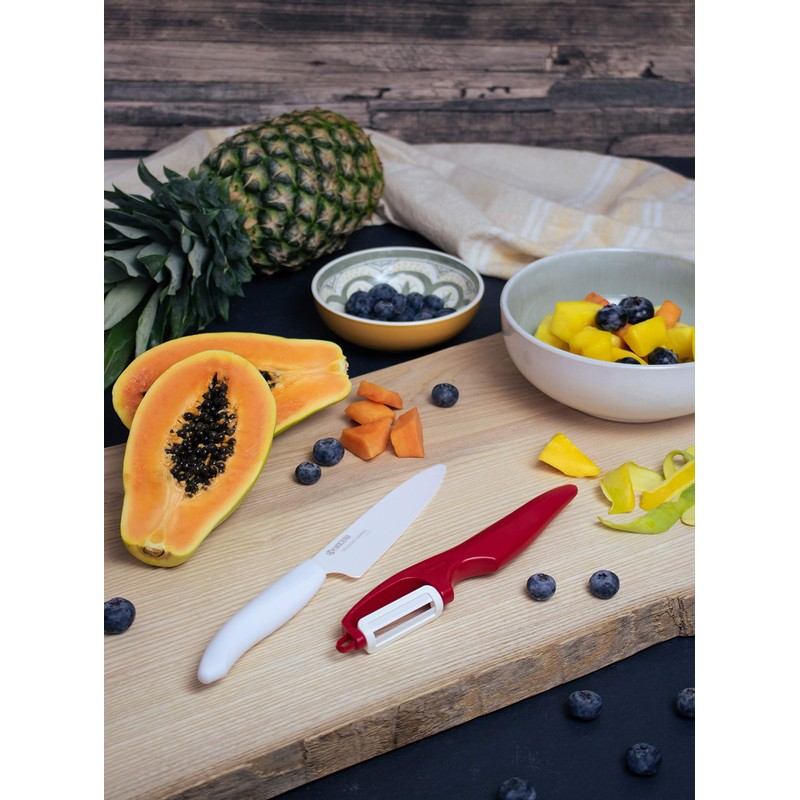 Kyocera 2349451 Double Blades Peeler, Ceramics, Red