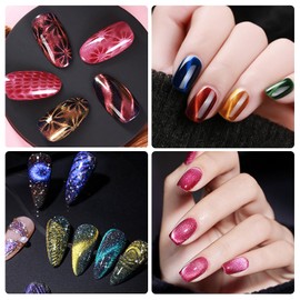 YECIRALA 6pcs Black Double-Head Nail Art Magnet Stick Wand For 3D Magnetic Cat Eye Gel Nail Polish Magnet Nail Art Tools Cat Eye Magnet For Nails Manicure Design Tools For DIY Cat Eye Nails