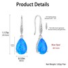 VESHON Blue Opal Teardrop Earrings for Women, 925 Sterling Silver