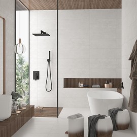 Hoimpro Bronze 12 Inch Shower Rain Head Shower System Set and with 2 in 1 Handheld Showerhead Wall Mounted, Rainfall Shower Faucet Fixture Combo, Oil Rubber Bronze