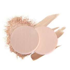 VNDEFUL Esponja de maquillaje en polvo Puff Set 12 redondo polvo Puff SBR látex polvo polvo Puff seco y húmedo combinación maquillaje