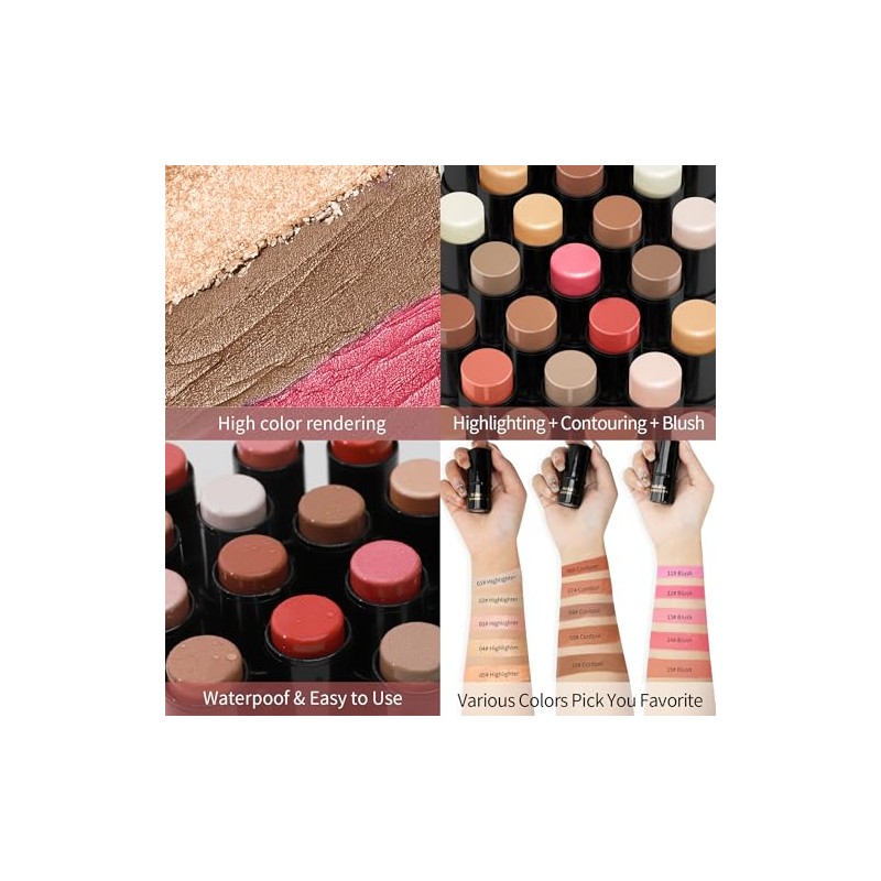 Blush Highlight Pencil Lighten Shadow 3D Face Stick (9# Shadows,