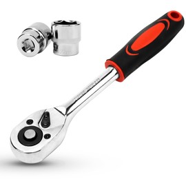 JOISIDE Ratchet Wrench 3/8 Inch Reversible Ratchet with Socket Wrench 21 - 22 mm, Socket Spanner Set Made of Chrome Vanadium Steel by the Treatment of Electroplating and Thermal