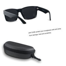 LYZOIT Extra Large Sunglasses for XL Big Wide Heads Mens Polarized XXL Oversized Square Sun Glasses Super Dark Black Lens Sensitive Eyes