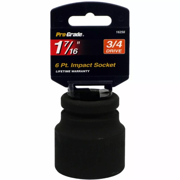 Pro-Grade 16256 3/4-Inch Drive 6 Point 1-7/16-Inch Shallow Impact Socket