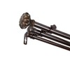 Candice 13/16" Triple Curtain Rod 66-120 inch - Cocoa